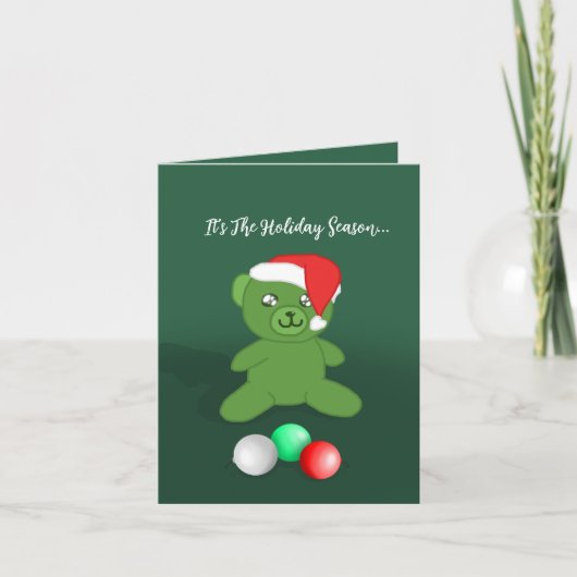 Cute Teddy Themed Christmas Card シーズンカード (正面)