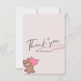 Cute teddybear thank you card サンキューカード