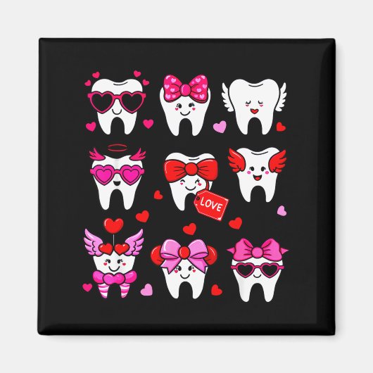 Cute Teeth Love Valentine's Day Dental  マグネット (正面)