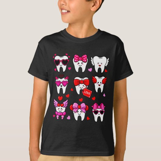 Cute Teeth Love Valentine's Day Dental  Tシャツ (正面)