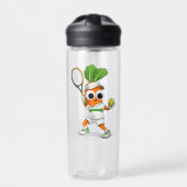 Cute Tennis Carrot – Funny Sports Mascot ウォーターボトル (正面)
