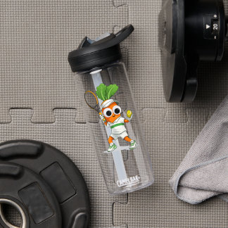 Cute Tennis Carrot – Funny Sports Mascot ウォーターボトル