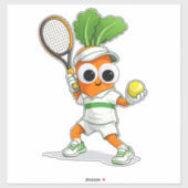 Cute Tennis Carrot – Funny Sports Mascot シール (シート)