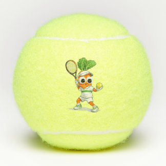 Cute Tennis Carrot – Funny Sports Mascot テニスボール