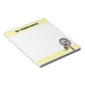 Cute tennis notepad with quirky racket drawing ノートパッド (アングル)