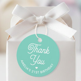 Cute Thank You Birthday Name Any Age Mint Modern フェイバータグ