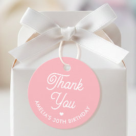 Cute Thank You Birthday Name Any Age Pink Modern フェイバータグ