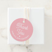 Cute Thank You Birthday Name Any Age Pink Modern フェイバータグ (インサイチュ)