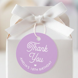 Cute Thank You Birthday Name Any Age Purple Modern フェイバータグ
