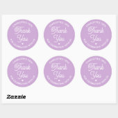 Cute Thank You Birthday Name Any Age Purple Modern ラウンドシール (シート)