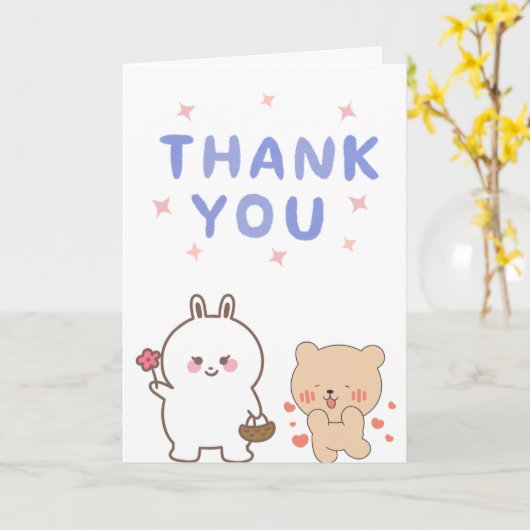 Cute thank you Card カード (黄色い花)