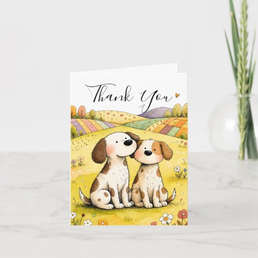 Cute Thank You Dog Card シーズンカード (正面)