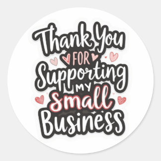 Cute thank you sticker perfect for small business  ラウンドシール