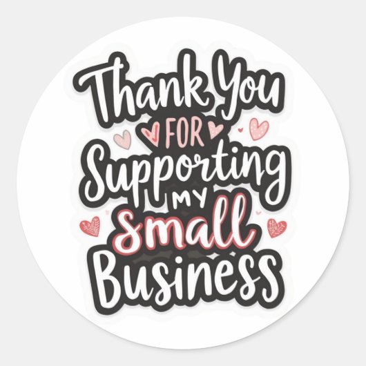 Cute thank you sticker perfect for small business  ラウンドシール (正面)