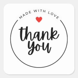 Cute Thank You Sticker | Small Business Packaging スクエアシール