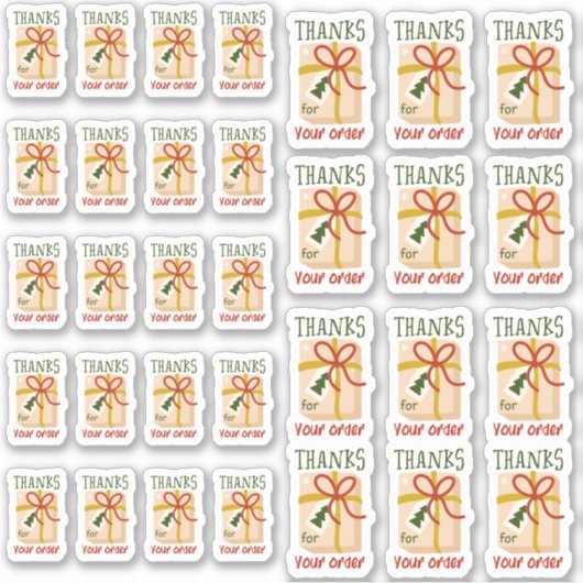 Cute Thanks for Your Order Christmas Present 32 シール (正面)