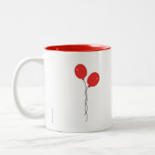 Cute "Thanks" with Red Balloon Thank You Gift Mug ツートーンマグカップ (左)