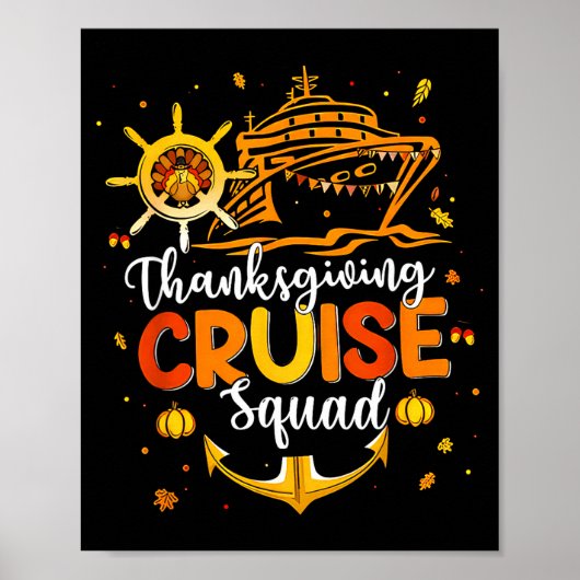 Cute Thanksgiving Cruise Squad Matching Family Vac ポスター (正面)