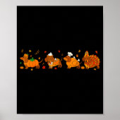 Cute Thanksgiving Dachshund Dogs Fall Gobble Prepp ポスター (正面)