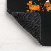 Cute Thanksgiving Dachshund Dogs Fall Gobble Prepp マウスパッド (コーナー)