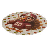 Cute Thanksgiving day football turkey カッティングボード (角)
