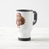 Cute Thanksgiving day football turkey トラベルマグ (正面右)