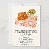Cute Thanksgiving Dinner Invitation 招待状 (正面)