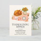 Cute Thanksgiving Dinner Invitation 招待状 (スタンド正面)