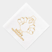 Cute Thanksgiving Turkey  箔ナプキン (右)