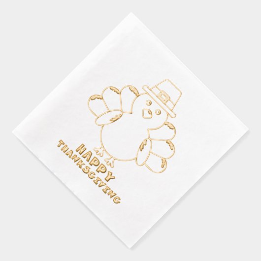 Cute Thanksgiving Turkey  箔ナプキン (右)