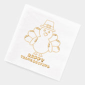 Cute Thanksgiving Turkey  箔ナプキン (左)