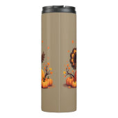 Cute Thanksgiving Turkey Autumn Pumpkins Scene タンブラー (裏面)