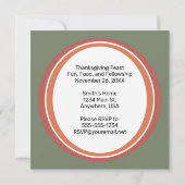 Cute Thanksgiving Turkey Cartoon – “Gobble Gobble” 招待状 (裏面)