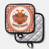 Cute Thanksgiving Turkey Cartoon – “Gobble Gobble” 鍋敷き (正面/裏面)