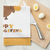 Cute Thanksgiving Turkey Holiday Cooking Gift キッチンタオル (四つ折り)