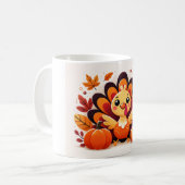 Cute Thanksgiving Turkey Mug | Autumn Coffee Cup コーヒーマグカップ (正面左)