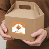 Cute Thanksgiving Turkey Orange Leftovers Take Out スクエアシール