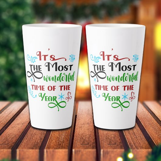 Cute 'The Most Woderful Time' クリスマス カフェラテマグ