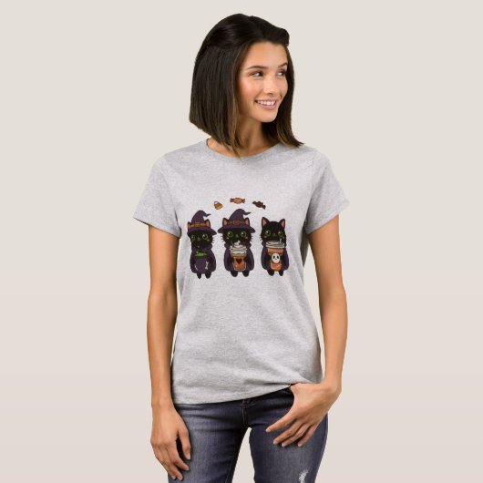 Cute Three Cats with Caps – Adorable Cat Lover Tシャツ (正面フル)