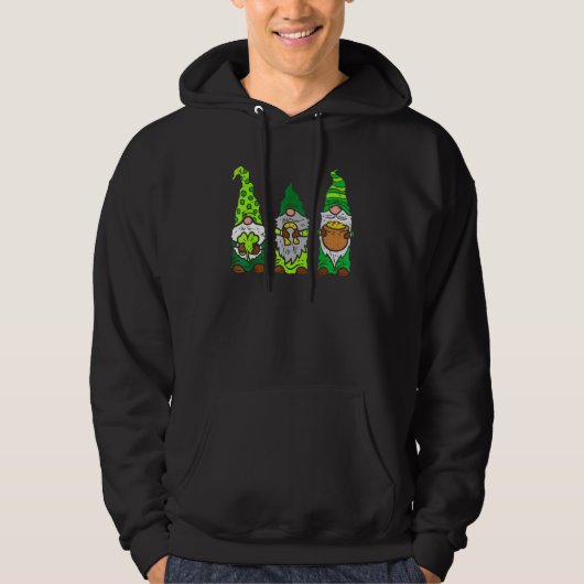 Cute Three Gnome Shamrocks Saint Patrick's Day Men パーカ (正面)