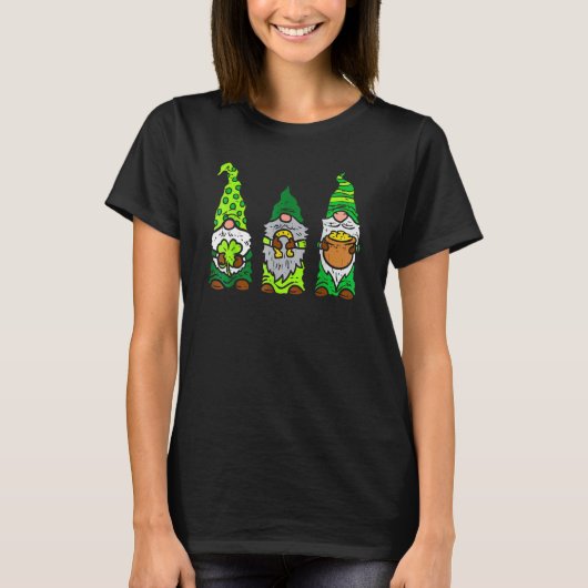 Cute Three Gnome Shamrocks Saint Patrick's Day Men Tシャツ (正面)