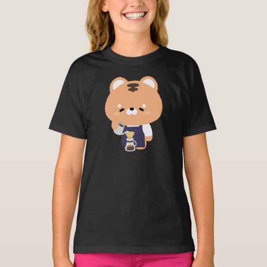 Cute Tiger Barista Tシャツ (正面)