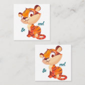 Cute Tiger Be Cool Cartoon スクエア名刺 (正面/裏面)