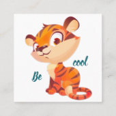 Cute Tiger Be Cool Cartoon スクエア名刺 (裏面)