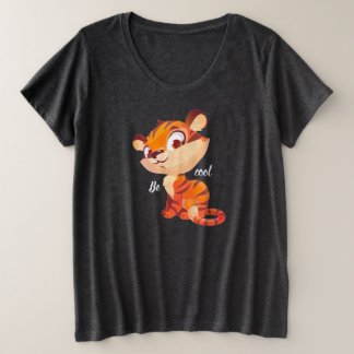 Cute Tiger Be Cool Cartoon プラスサイズTシャツ