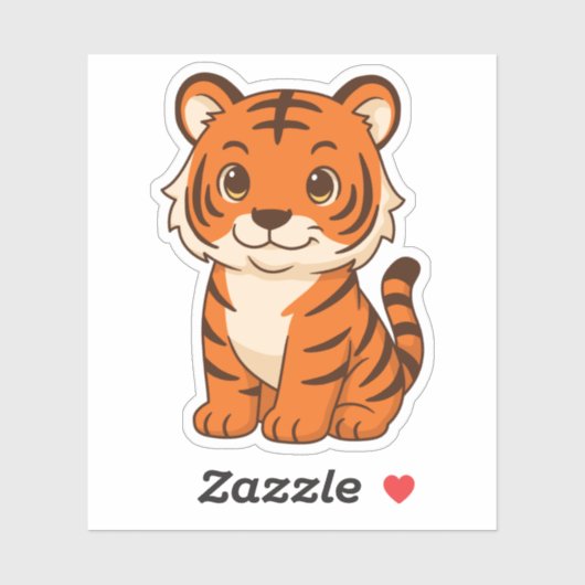 Cute Tiger Cub シール (シート)