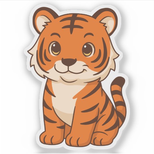 Cute Tiger Cub シール (正面)