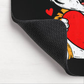 Cute Tiger Holding Heart Kawaii Valentines Day Men マウスパッド (コーナー)