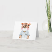 Cute Tiger Illustration Thank You Card サンキューカード (正面)