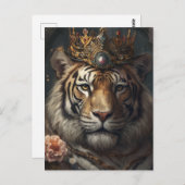 Cute Tiger in a Crown ポストカード (正面/裏面)